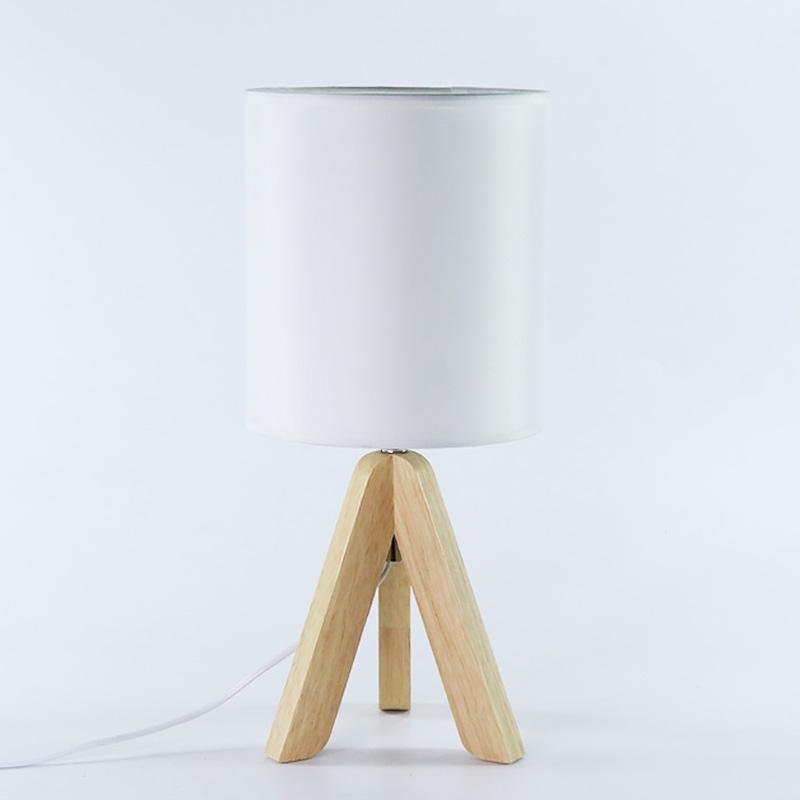 15" Wood Modern Tripod Table Lamp