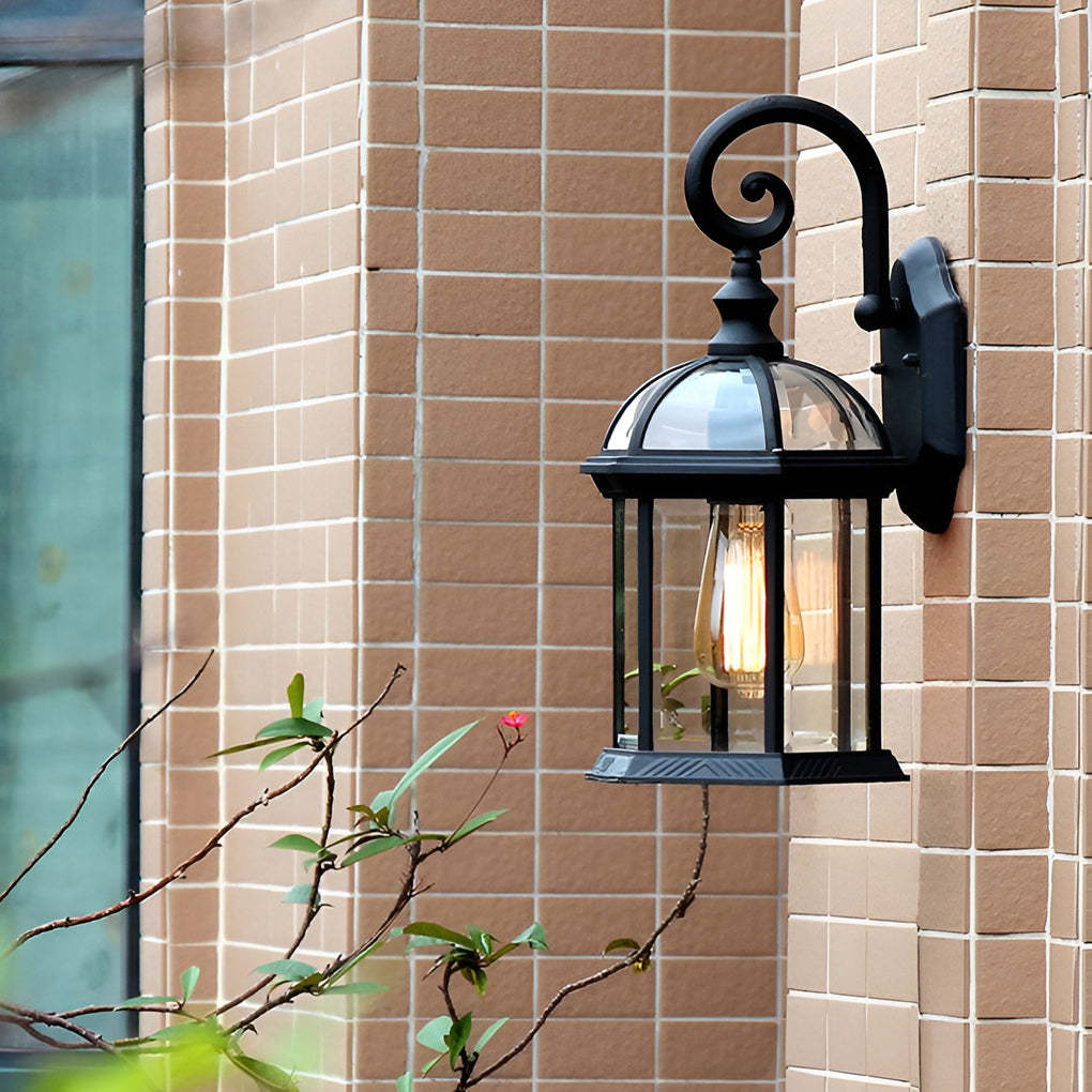 Double-layer Waterproof Glass E27 Vintage Wall Sconce Lighting Wall Lamp-Lighom