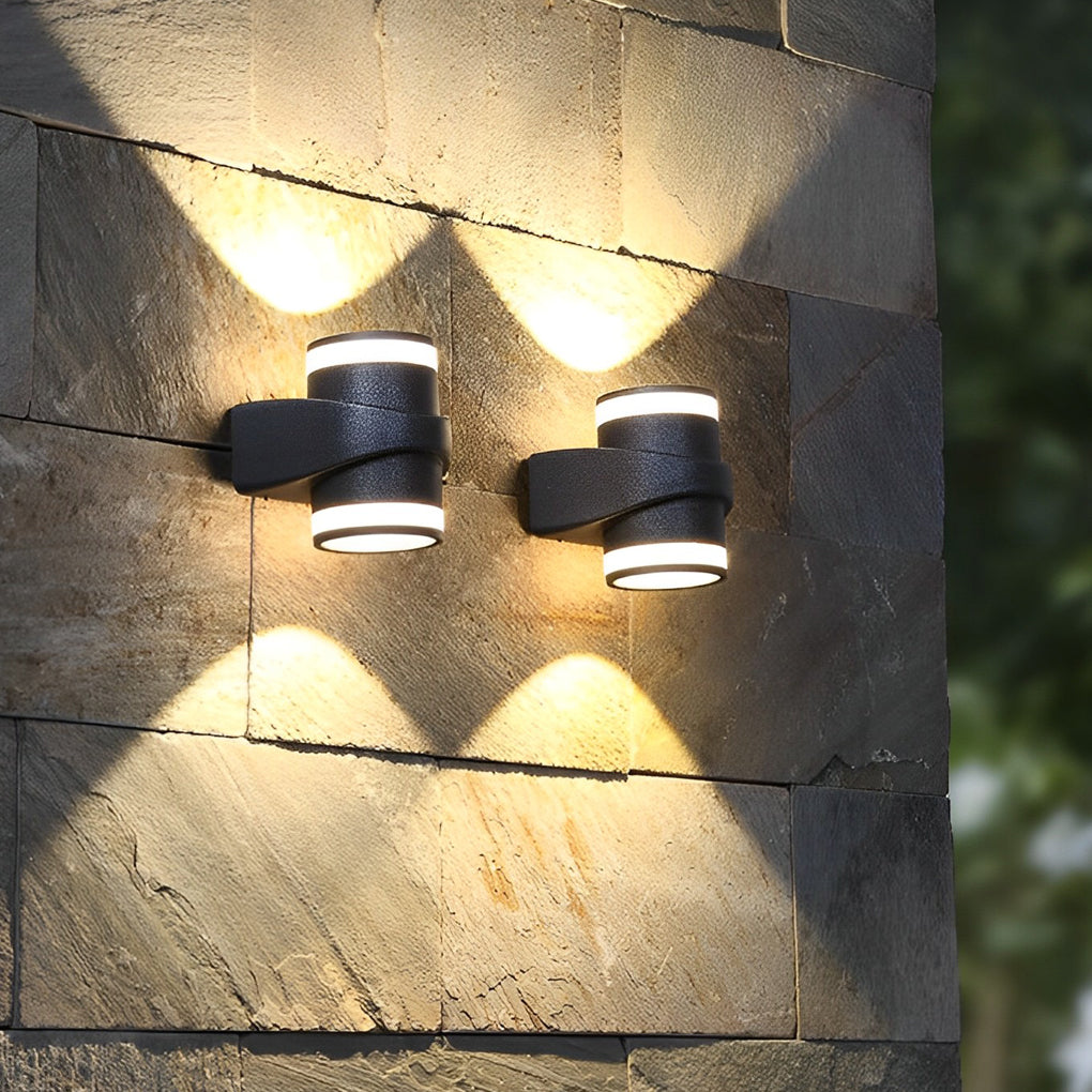 Round Up-Down LED Black Outdoor Wall Washer Light