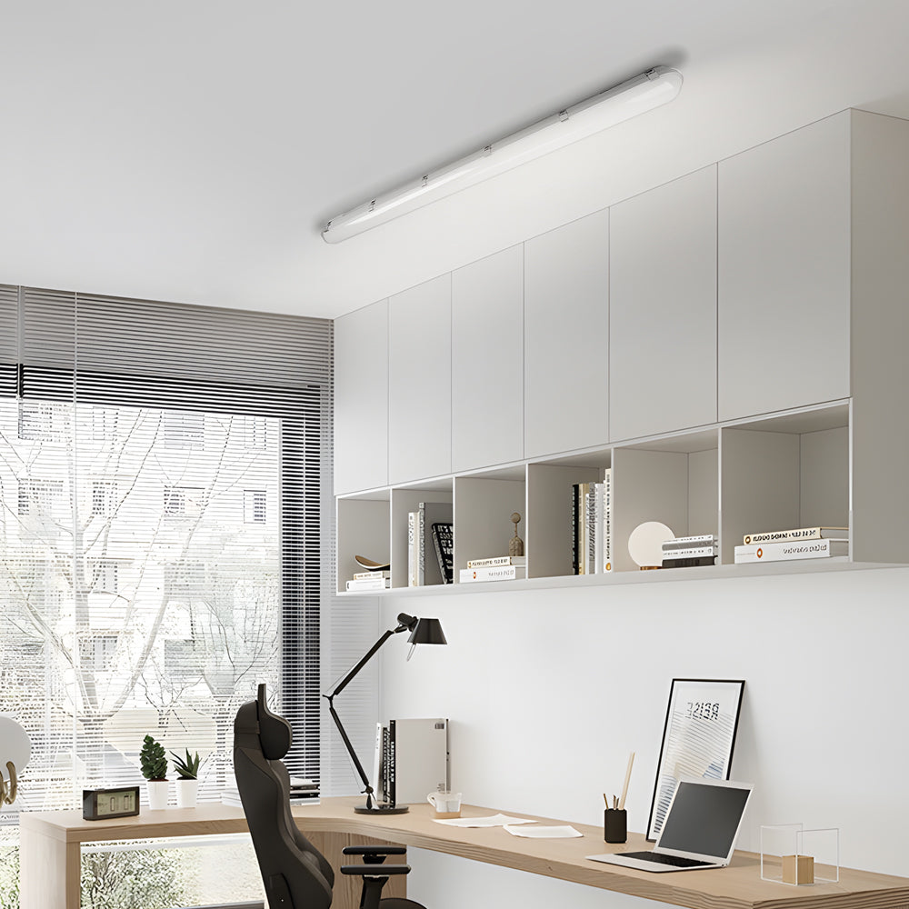 47" White Vapor-Tight Flush Mount Ceiling Light
