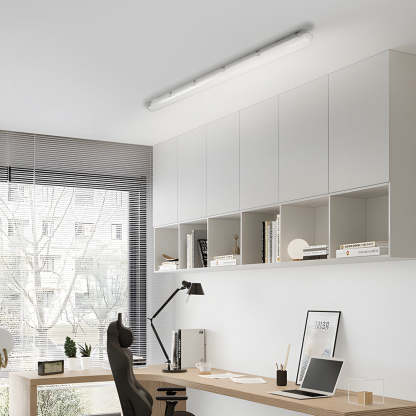 47" White Vapor-Tight Flush Mount Ceiling Light