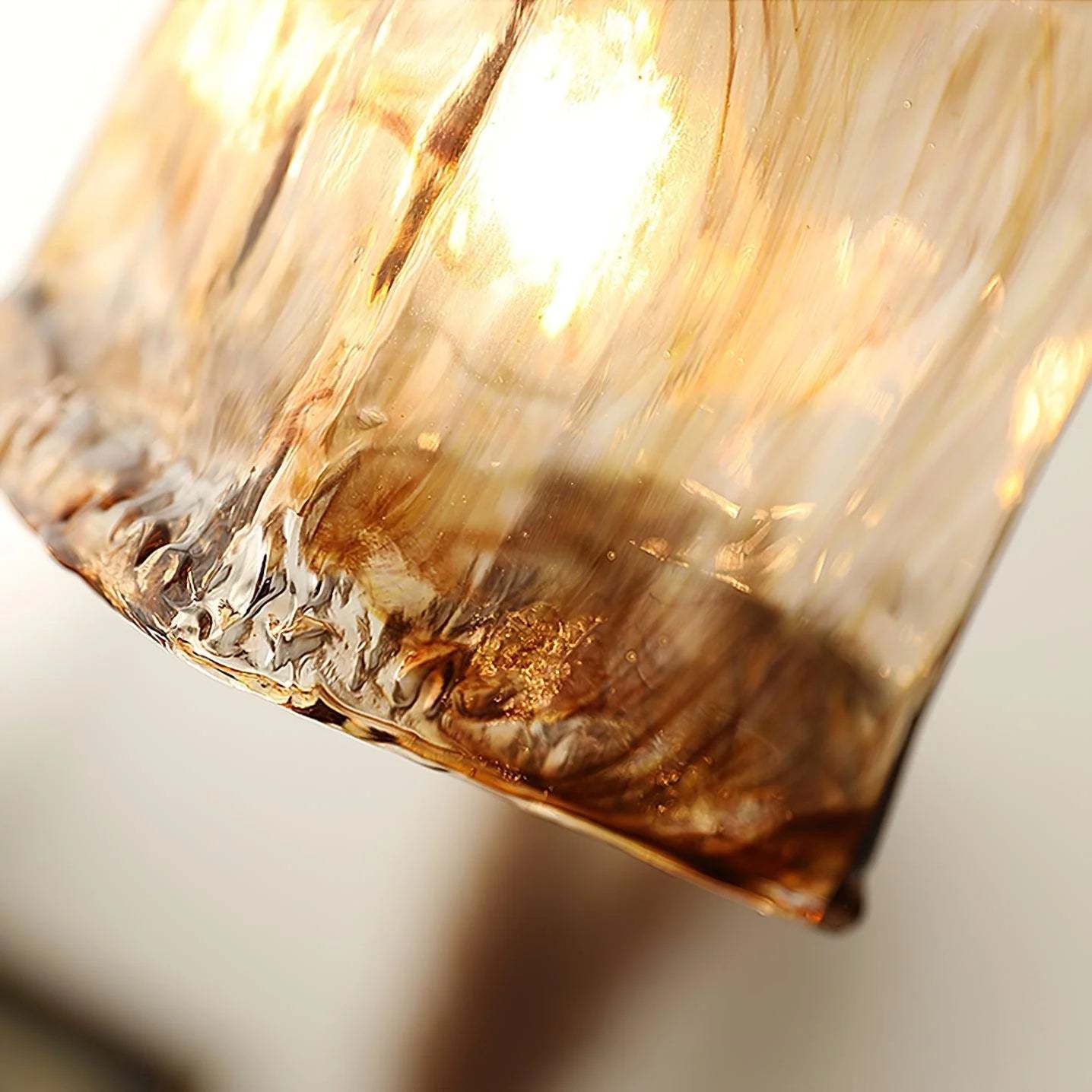 Retro Brass Geometric Amber Glass Pendant Light