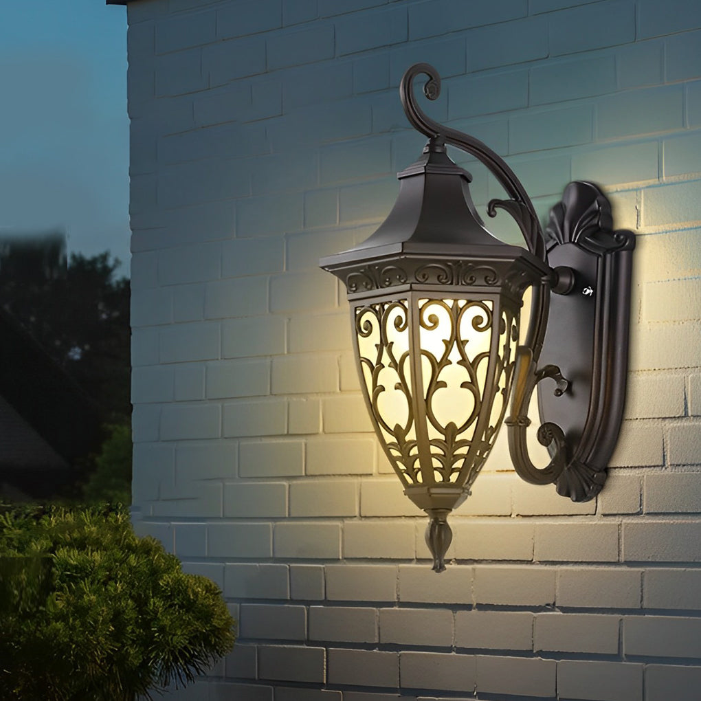 Vintage Flower Black American Solar Wall Lamp