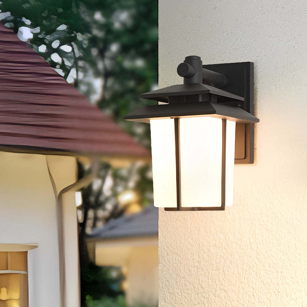 Vintage Glass Aluminum Waterproof European Style Outdoor Wall Sconces Lighting-Lighom