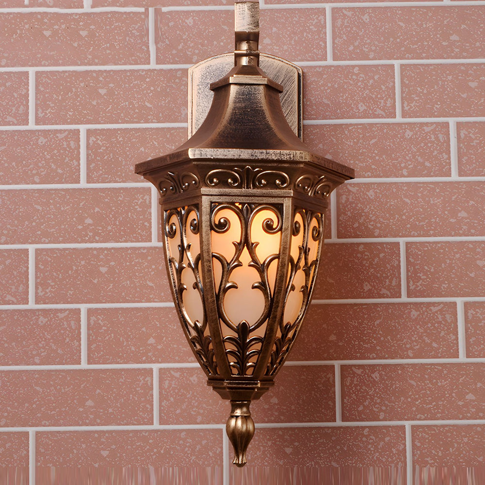 Outdoor Vintage Bronze Wall Light 1-light Wall-Mount Lantern-Lighom