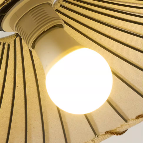 Vintage Lotus Leaf Fabric Pendant Light
