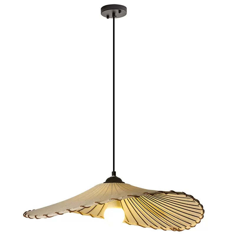 Vintage Lotus Leaf Fabric Pendant Light