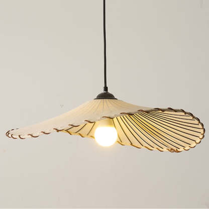 Vintage Lotus Leaf Fabric Pendant Light