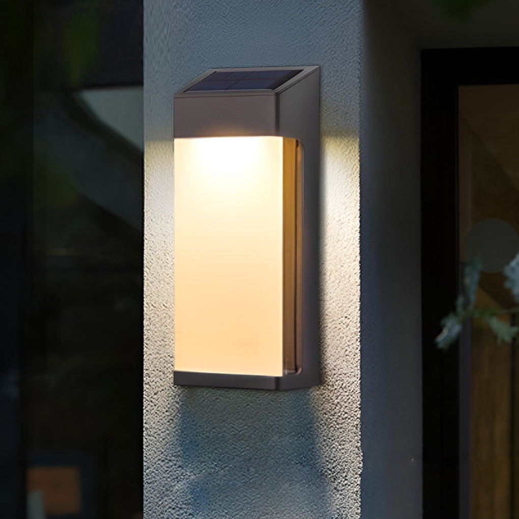 Rectangular Light-Controlled Outdoor Solar Wall Sconce