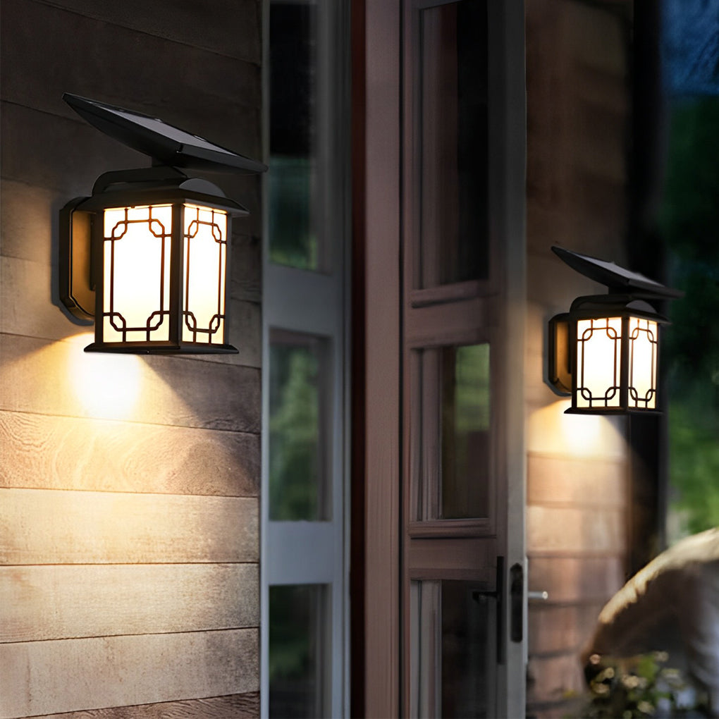 Vintage Waterproof Dimmable Remote Solar Outdoor Wall Light