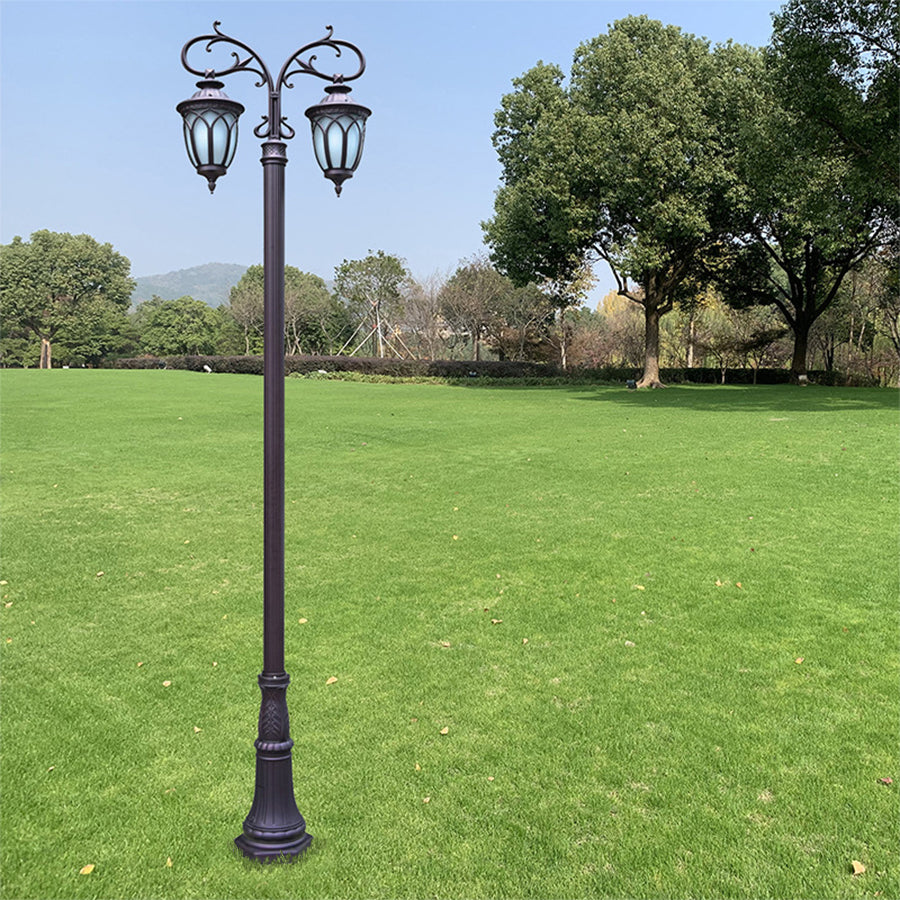 Two-Head Aluminum Black European Street Light