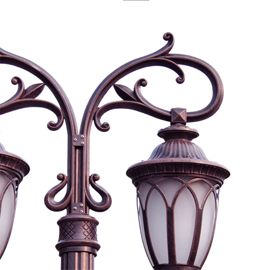2 Head 118'' Aluminum Waterproof LED Black European Style Street Lights-Lighom