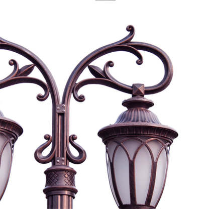2 Head 118'' Aluminum Waterproof LED Black European Style Street Lights-Lighom