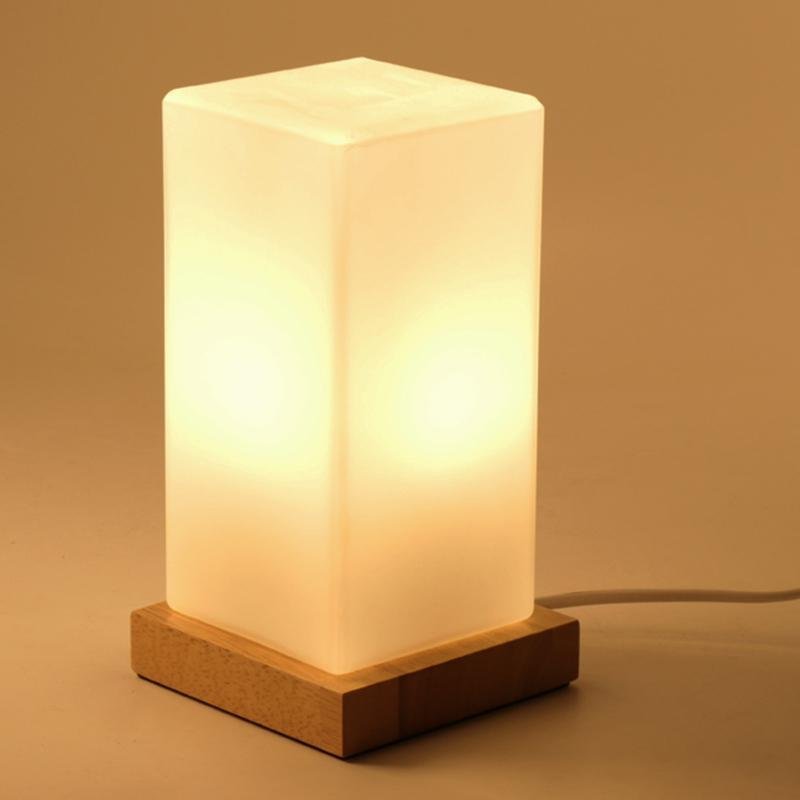 Cube Wooden Battery Operated LED Accent Kids Lamp-Lighom