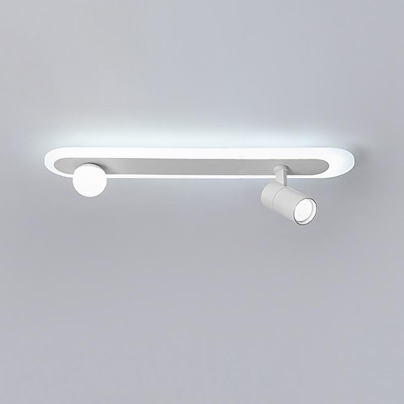 White synthetic spherical rectangular flush mount lighting — Warm White (3000K)