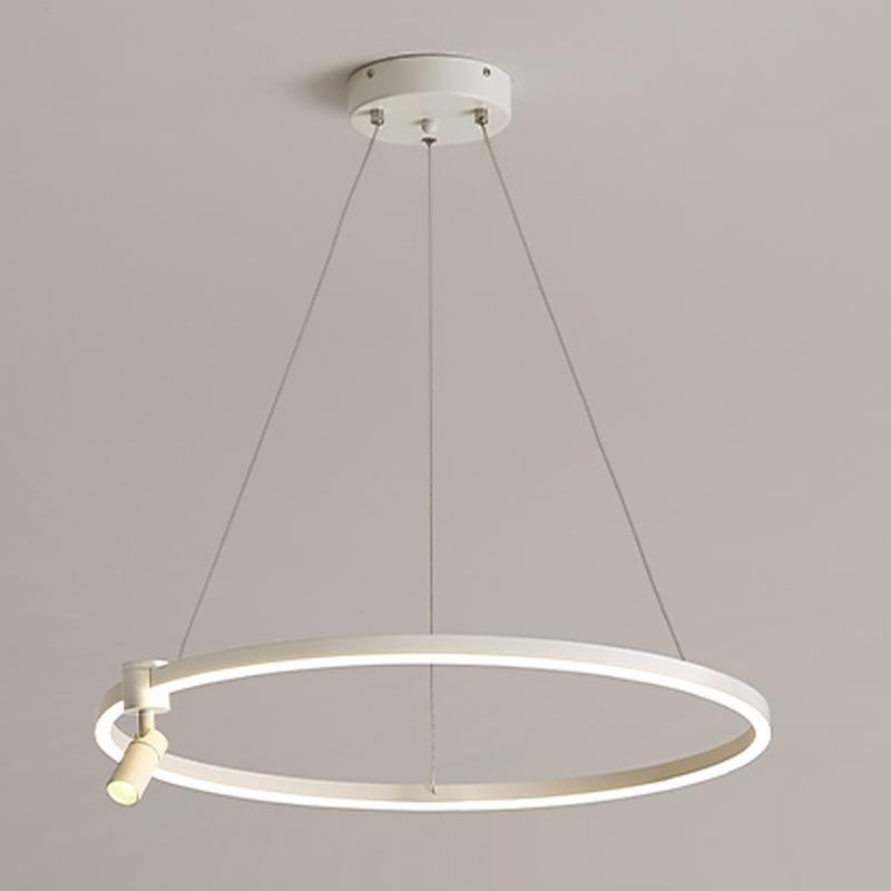 Simple Linear Modern Chandeliers Adjustable Angle Spotlight Circle Chandelier-Lighom