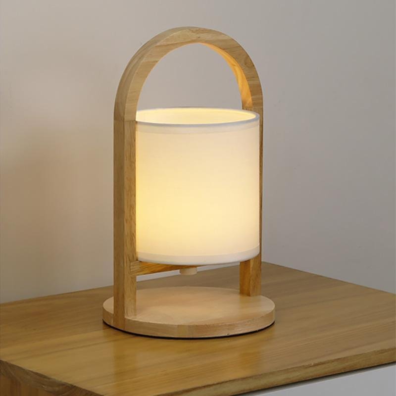Battery-Operated Wood Portable Accent Lamp