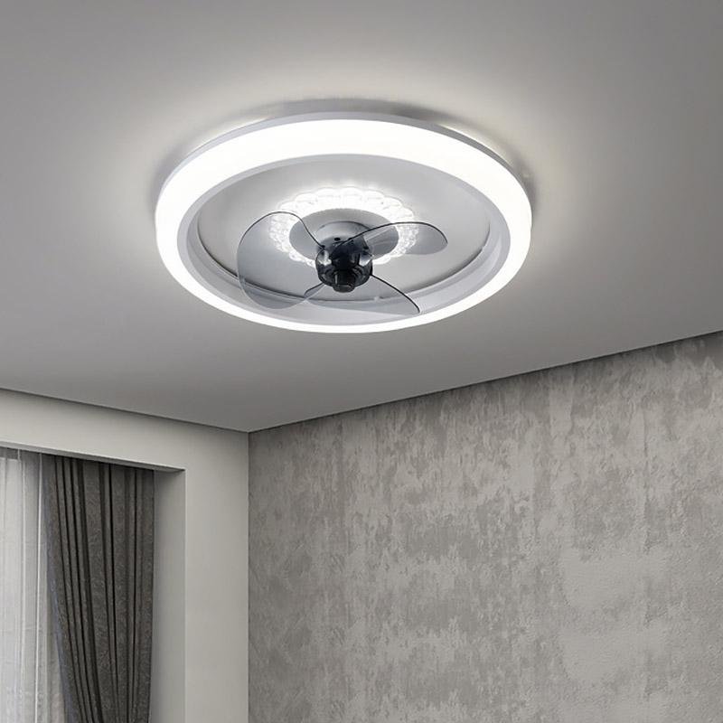 Round LED Modern Ceiling Fan Light with Remote