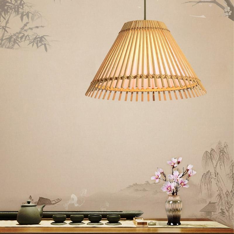 Decorative Long Bar Brisk Bamboo Shade Pendant Light