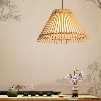 Decorative Long Bar Brisk Bamboo Shade Pendant Light