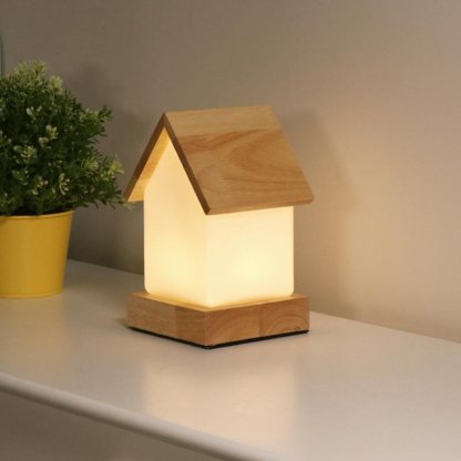 LED Wooden Small House Kids and Baby Lamp-Lighom