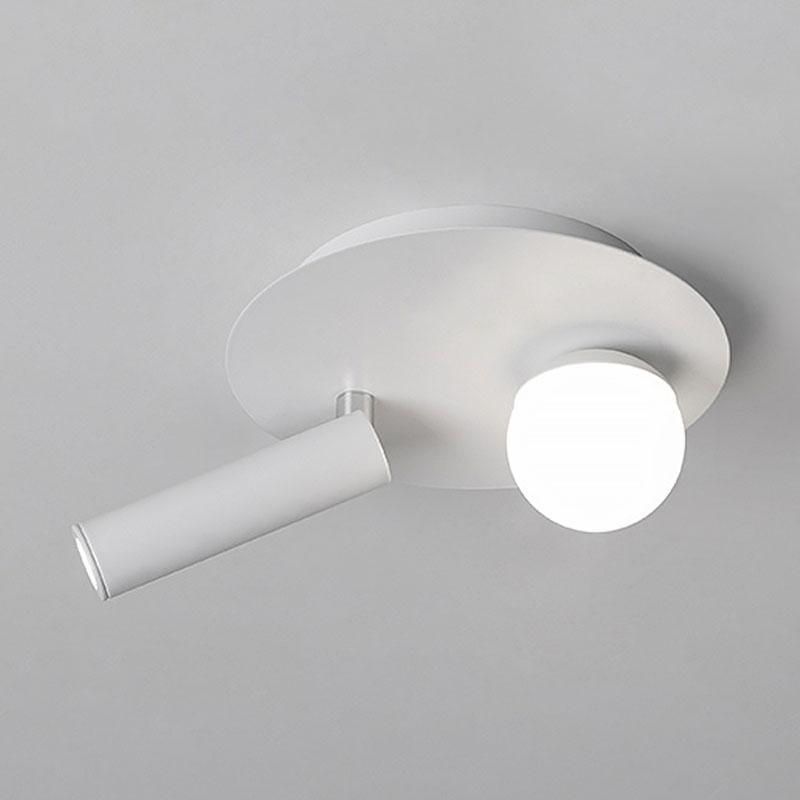8'' Round Small Flush Mount Light with LED Bulb and Spotlight-Lighom