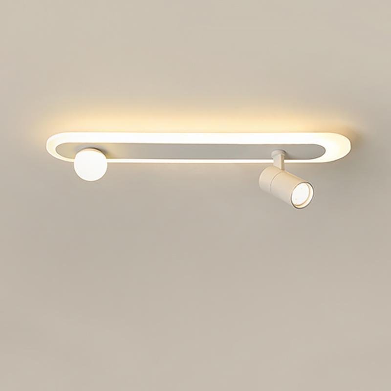 Rectangular LED Small Flush Mount Light with Spherical Bulb Spotlight-Lighom