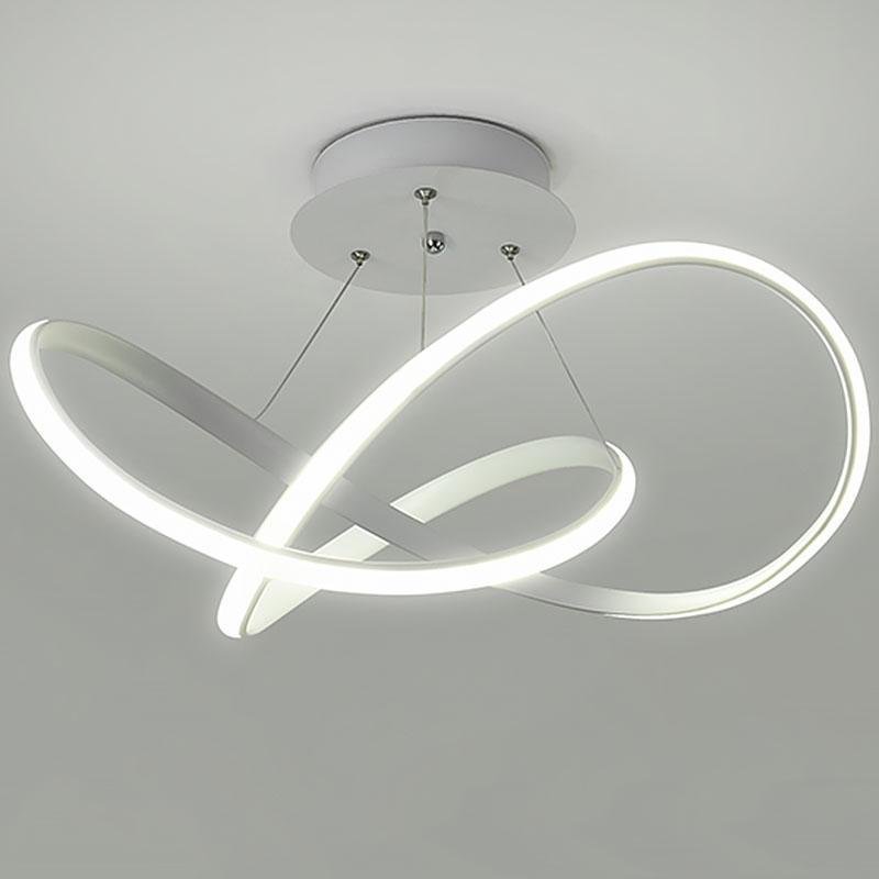 White Flush Mount Ceiling Light Cord Ribbon Adjustable Dimmable Light-Lighom