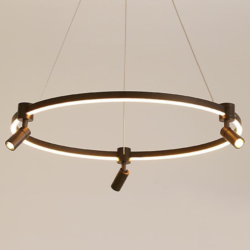 Multi-Head Circle Linear Chandelier with Remote