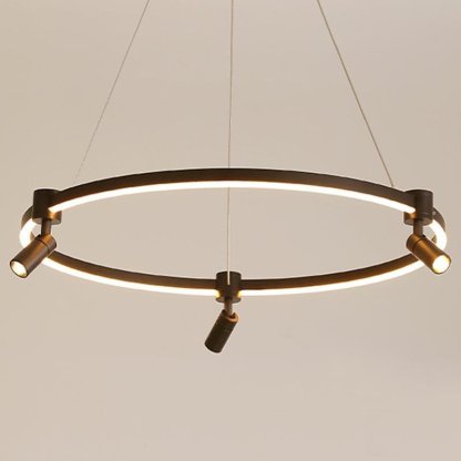 Multi-Head Circle Linear Chandelier with Remote