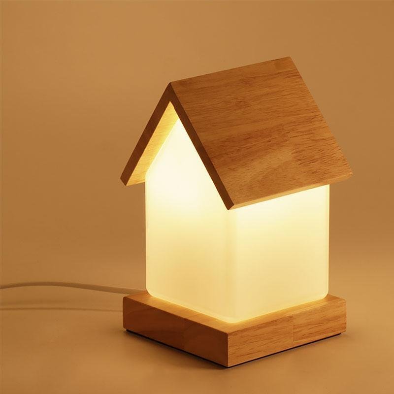 LED Wooden Small House Kids and Baby Lamp-Lighom