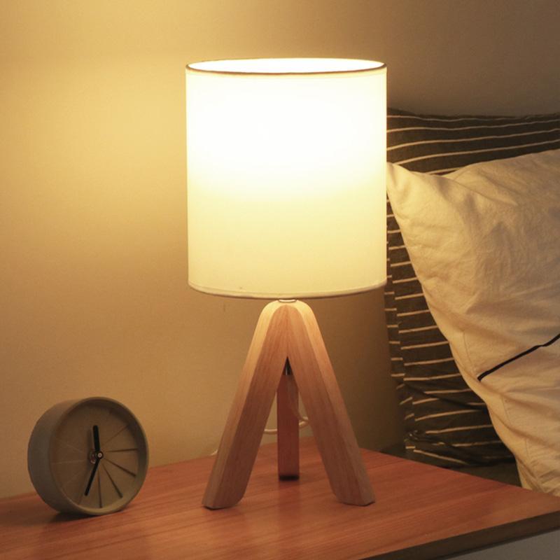 15" Wood Modern Tripod Table Lamp