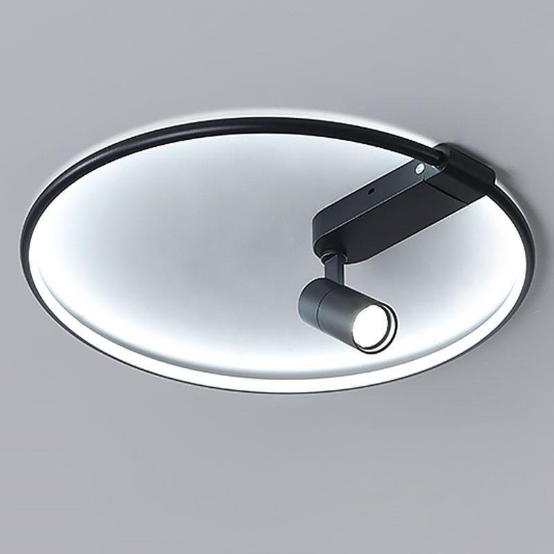 16" Round Dimmable Adjustable Flush Mount - Black