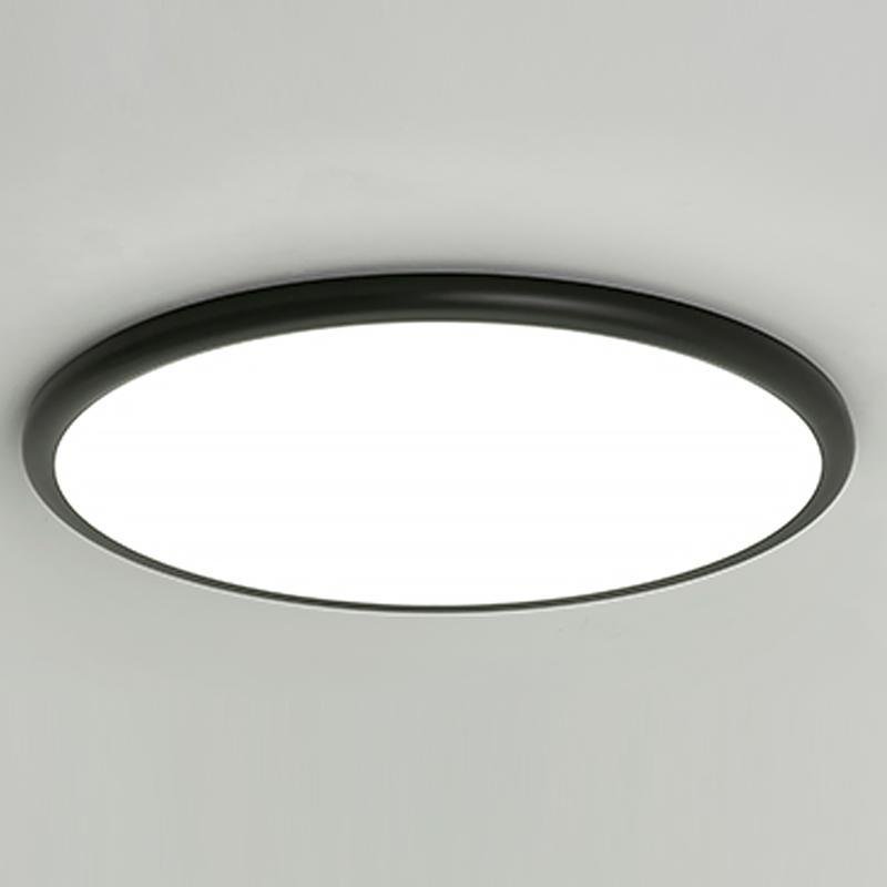 16" Modern Circle Black/White Flush Mount Light