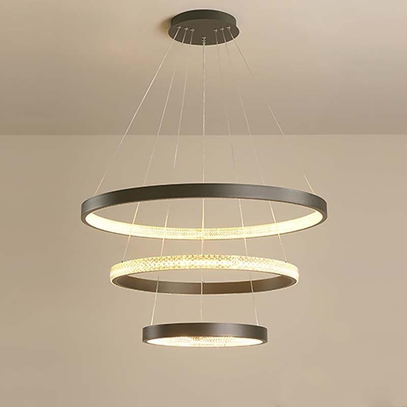 Round Three-Ring Modern LED Chandelier