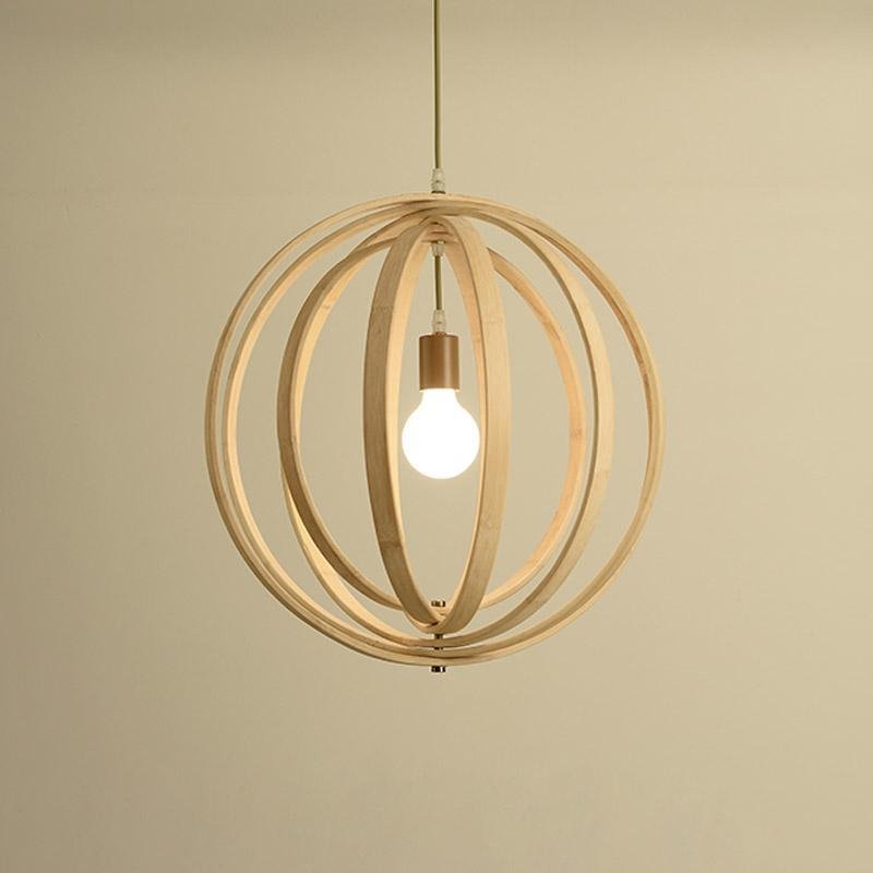 Curvy Light Brown Boho LED Pendant Light
