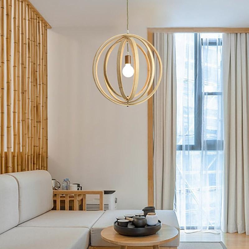 Curvy Light Brown Boho LED Pendant Light
