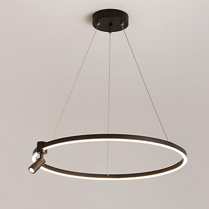 Simple Linear Modern Chandeliers Adjustable Angle Spotlight Circle Chandelier-Lighom