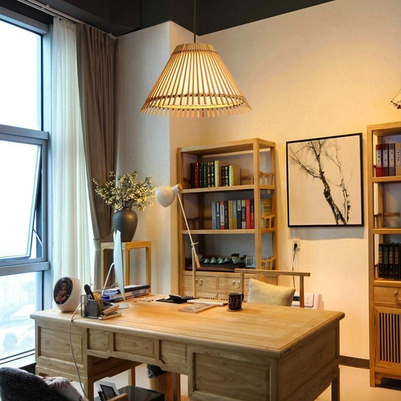 Decorative Long Bar Brisk Bamboo Shade Pendant Light