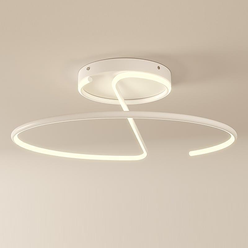 16" Wire Circular Modern LED Semi-Flush Mount Ceiling Light