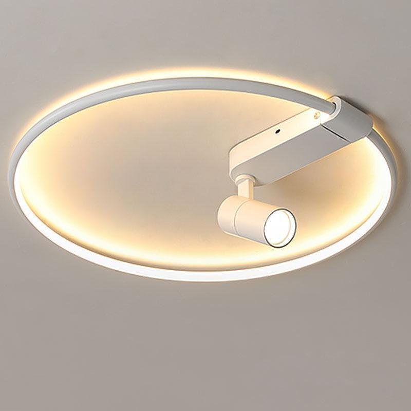 16" Round Dimmable Adjustable Flush Mount - Black