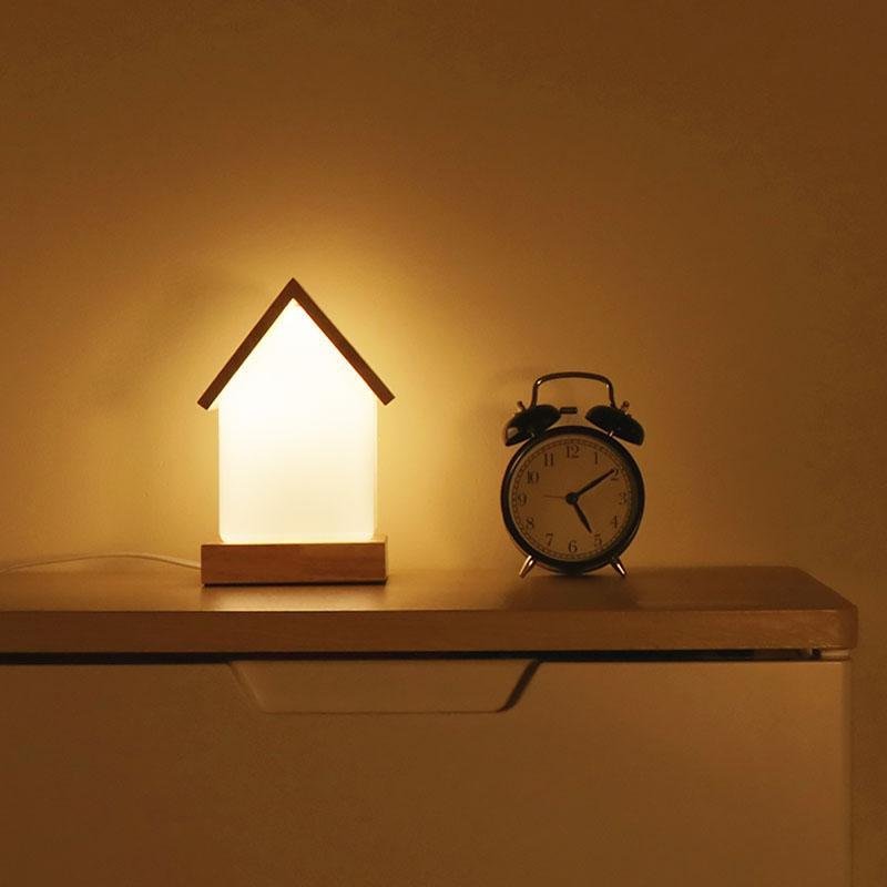 LED Wooden Small House Kids and Baby Lamp-Lighom