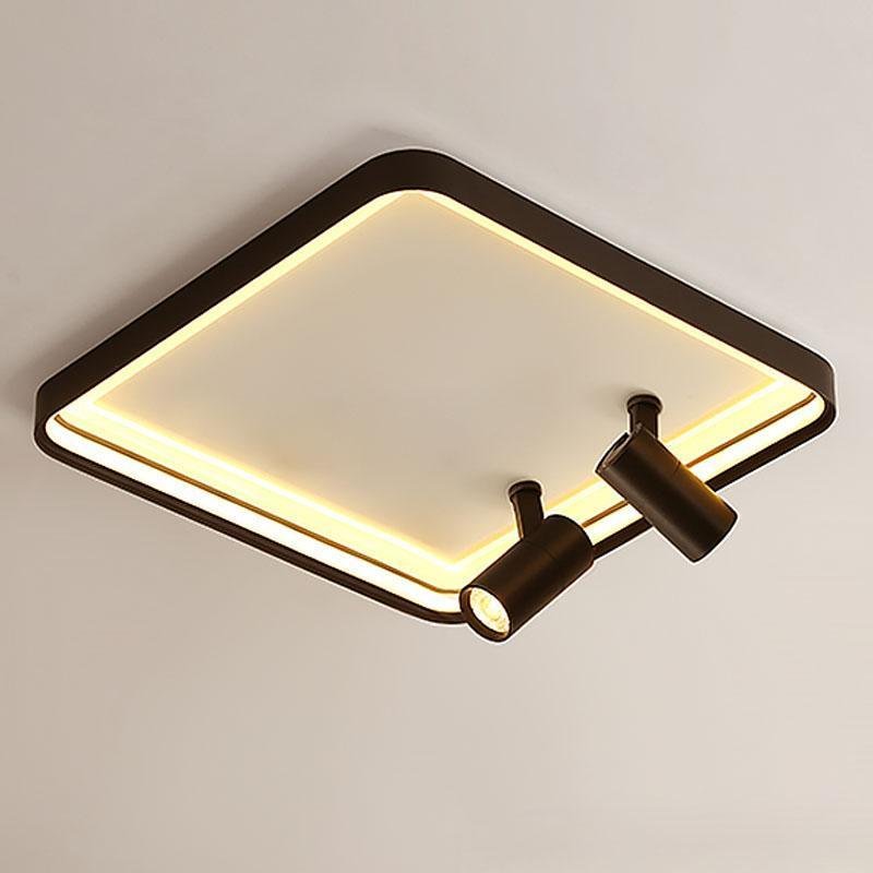 16" Square Dimmable Flush Mount — Black / Warm White