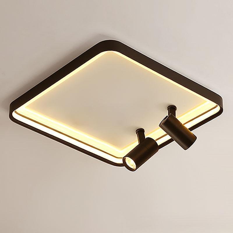 16" Square Dimmable Flush Mount — Black / Warm White