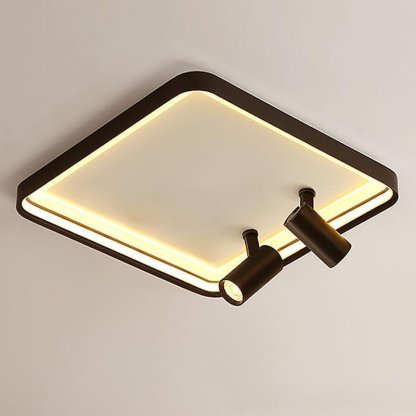 16" Square Dimmable Flush Mount — Black / Warm White