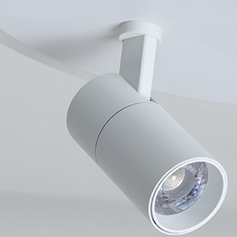 Round Dimmable Semi Flush Mount Lighting with LED Bulb and 2 Spotlights-Lighom