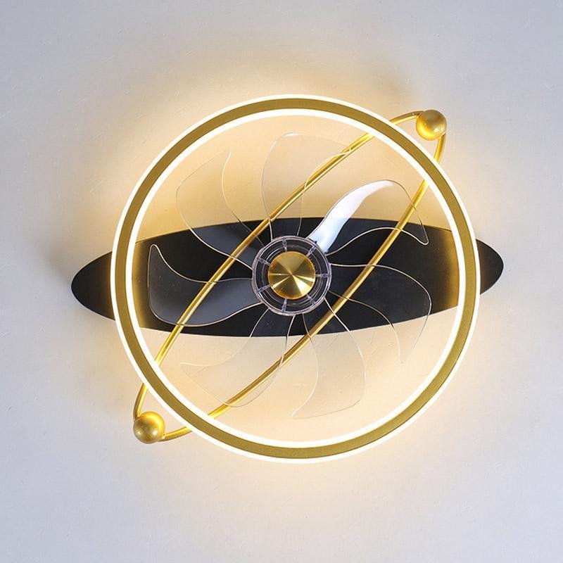 Gold Industrial Remote LED Ceiling Fan