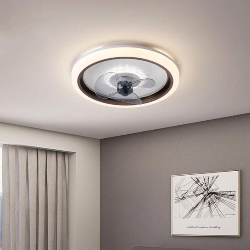 Round LED Modern Ceiling Fan Light with Remote