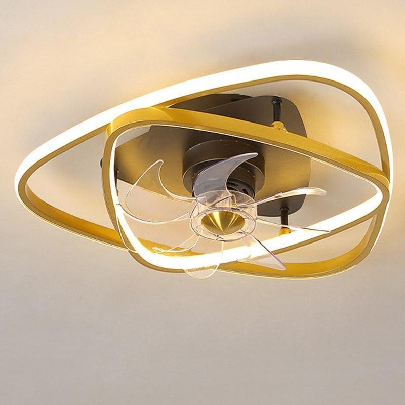 Gold Industrial Remote LED Ceiling Fan