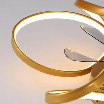 Flower LED Modern Flush Mount Ceiling Fan Lights with Remote Control-Lighom